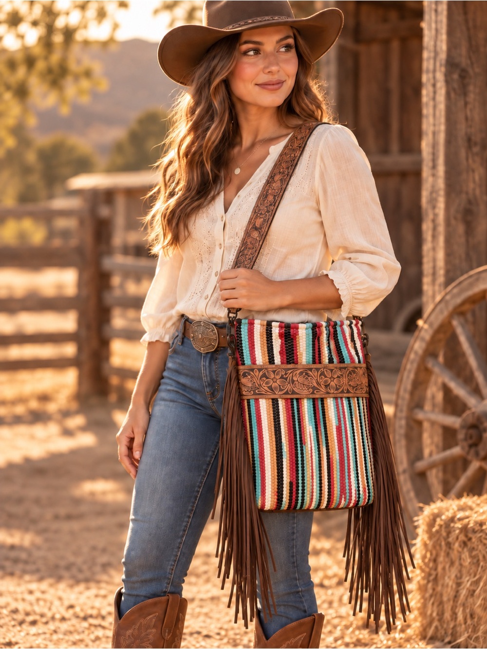 NWT America Darling Woven Crossbody
